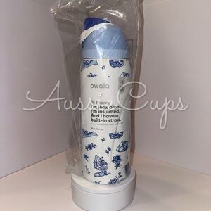 Owala Delft Cat 32 oz FreeSip Urban Outfitters Limited Ed White & Blue Bottle